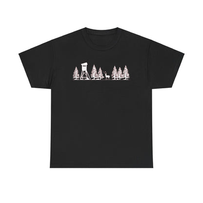 T-Shirt Unisex - Hochsitz im Wald - Damwild