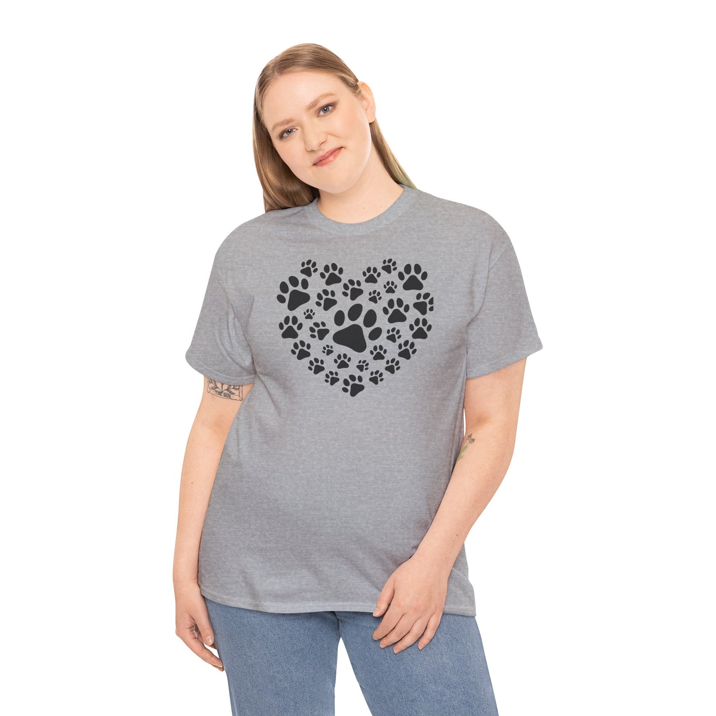 T-Shirt Unisex - Herz aus Hundepfoten