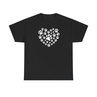 T-Shirt Unisex - Herz aus Hundepfoten