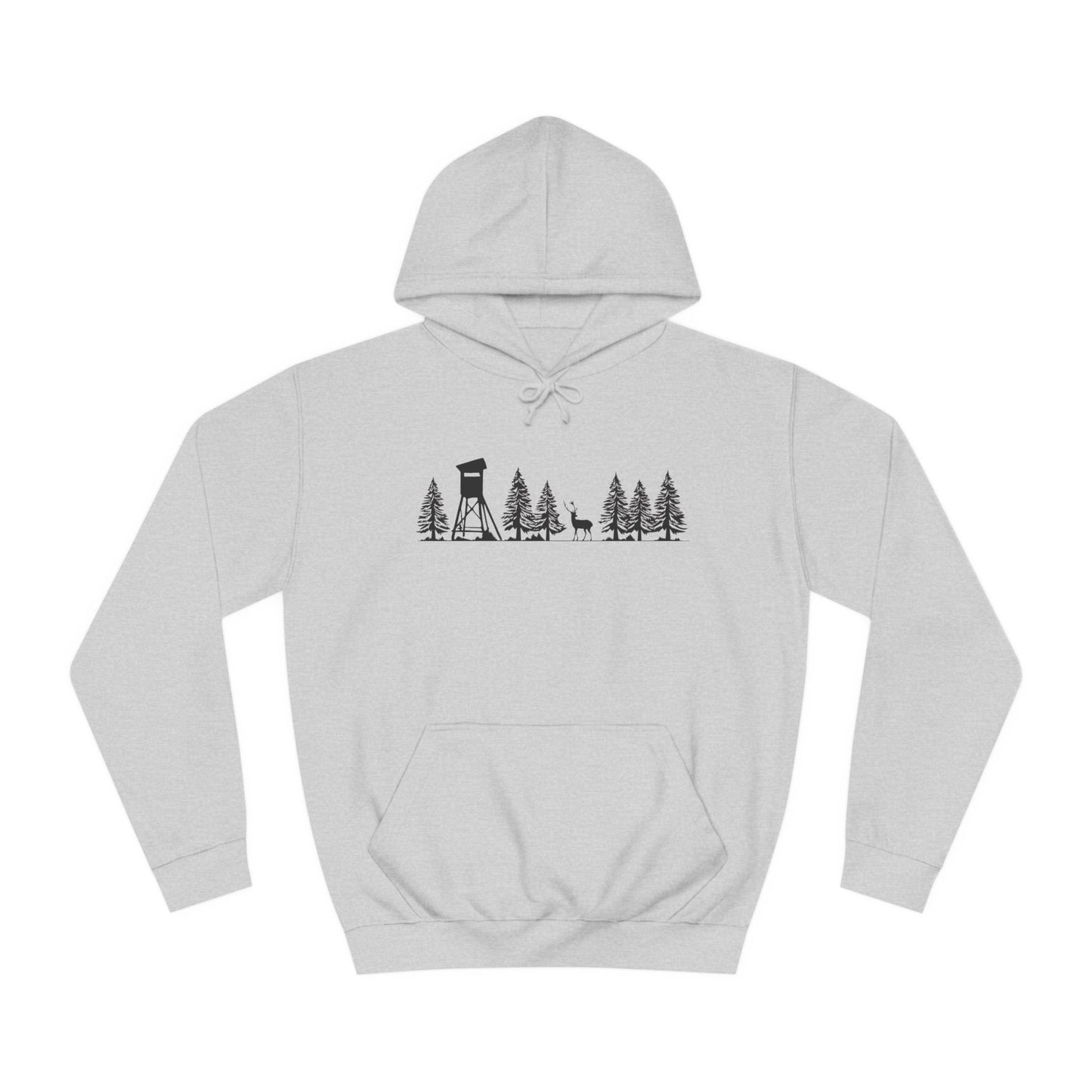 Hoodie Unisex - Hochsitz im Wald - Damwild
