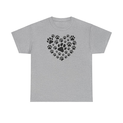 T-Shirt Unisex - Herz aus Hundepfoten