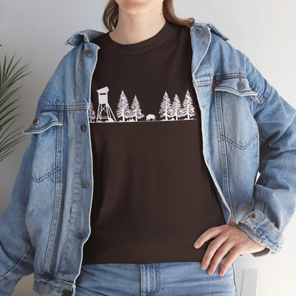 T-Shirt Unisex - Hochsitz im Wald - Wildschwein