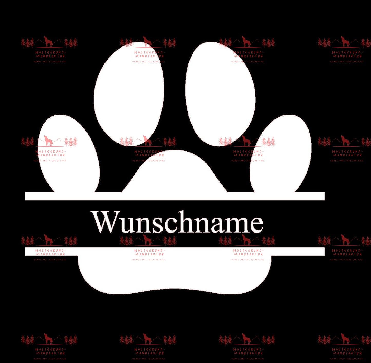 Hundepfote mit Wunschtext