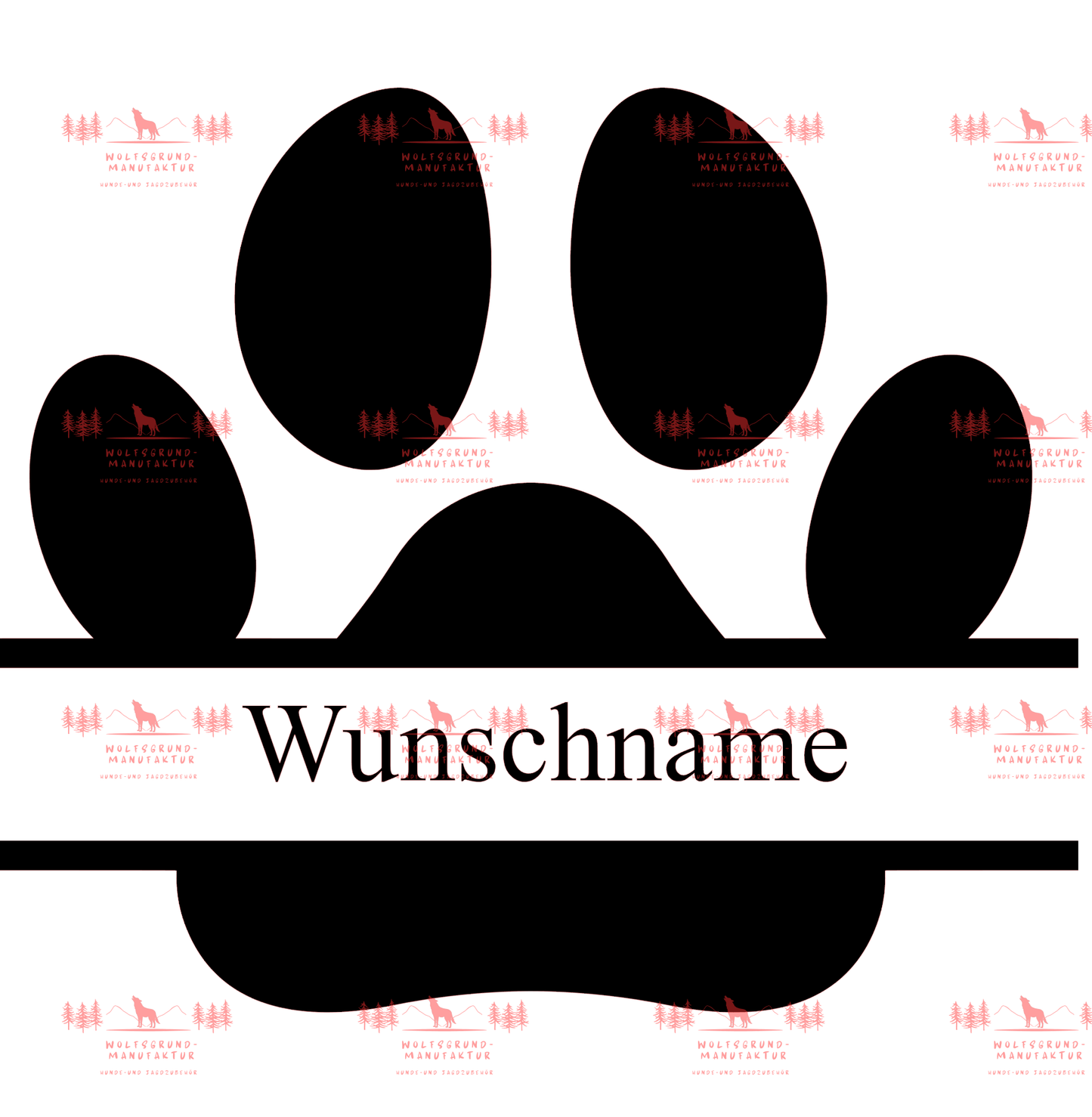 Hundepfote mit Wunschtext